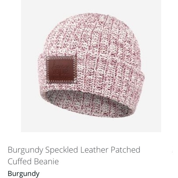 NWOT Love Your Melon Burgundy/White Cuffed Beanie - Picture 1 of 5